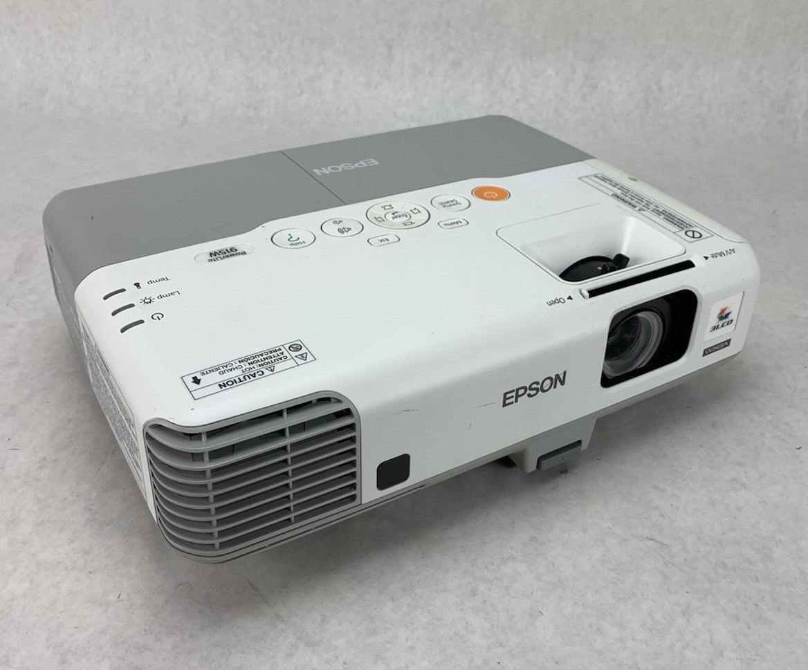 Epson H388A PowerLite 915W Projector 757 Lamp Hours No Remote - Yellow Display0