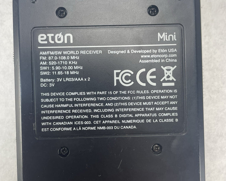 ETON Mini Grundig Edition Compact AM/FM/Shortwave Radio Digital Display Tested