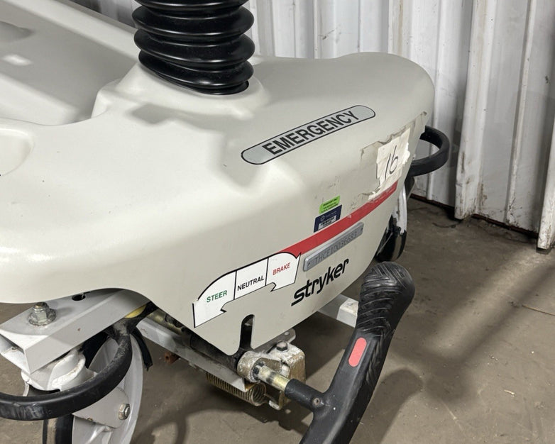 Stryker 1001 IPX2 Pedal Hydraulic Stretcher Deteriorated Rubber Wheels No Bed