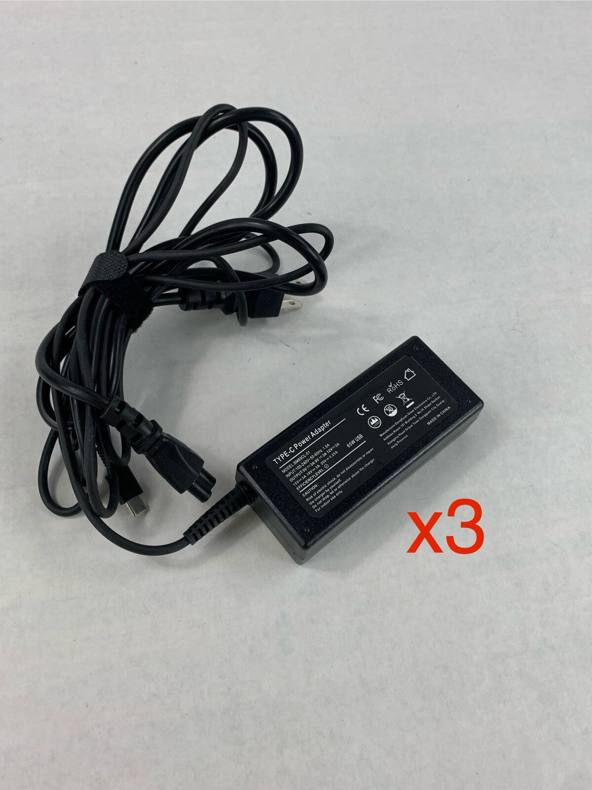 Unbranded SM65CL-01 Type-C Power Adapter 65W (Lot of 3)