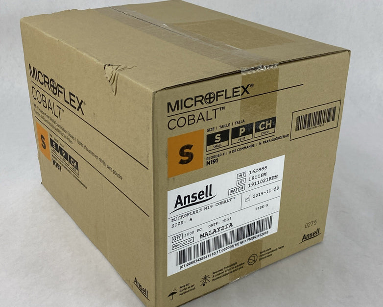 Ansell Cobalt N191 Powder Free Nitrile Examination Gloves Small - 1000 Count