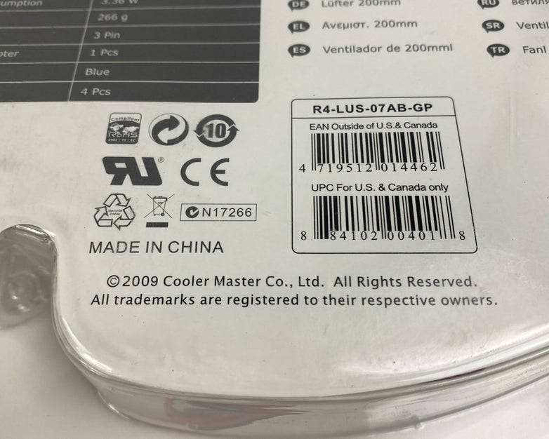 Cool Master R4-LUS-07AB-GP MegaFlow 200 Blue LED - Lot of 2