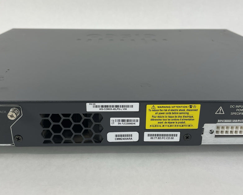 Cisco Catalyst WS-C2960X-48LPS-L V06 No Rack Ears- Tested