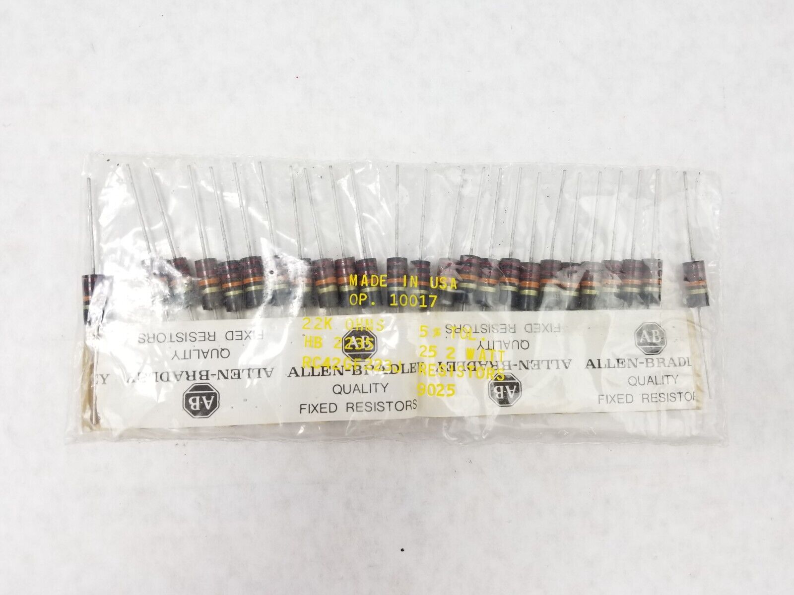Allen-Bradley 22K OHMS 2W RC42GF223J Resistors HB 2235 (Lot of 25)