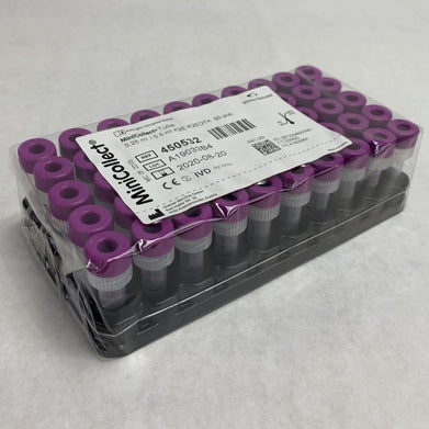 MiniCollect 450532 0.25ml / 0.5ml K2E K2EDTA 50pcs Tubes - Empty