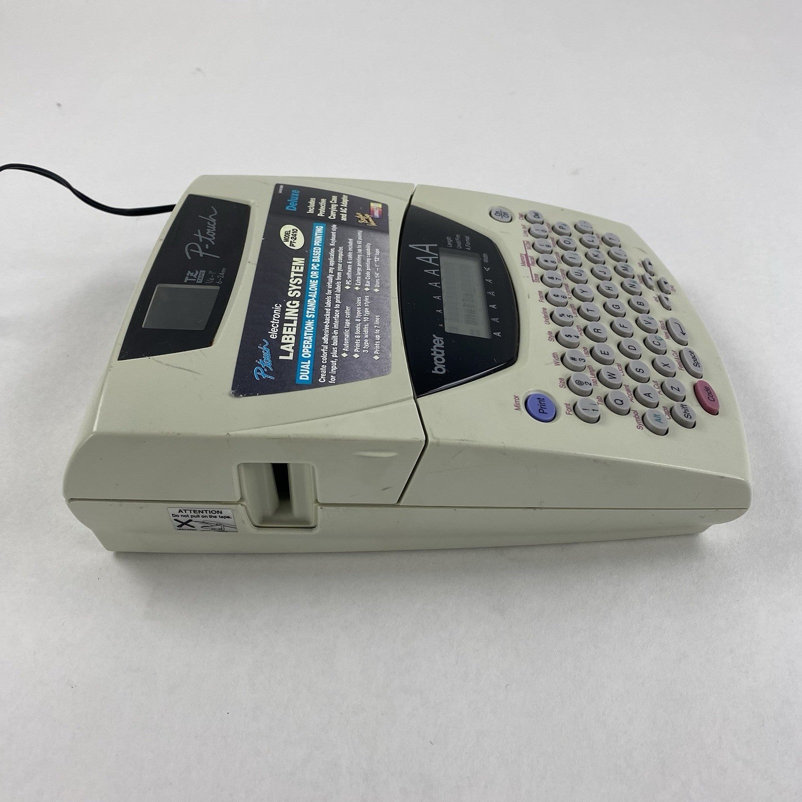 Brother P-Touch Model PT-2410 Labeling System w/ AC Adapter Power Tested