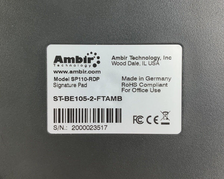 Ambir Technology SP110-RDP Ambir Imagesign Pro 110 No Stylus Tested