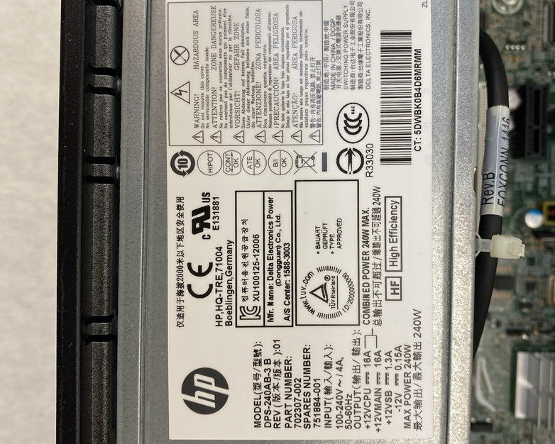 HP EliteDesk 800 G1 SFF Intel Core i5-4570 3.2GHz 8GB RAM No HDD No OS