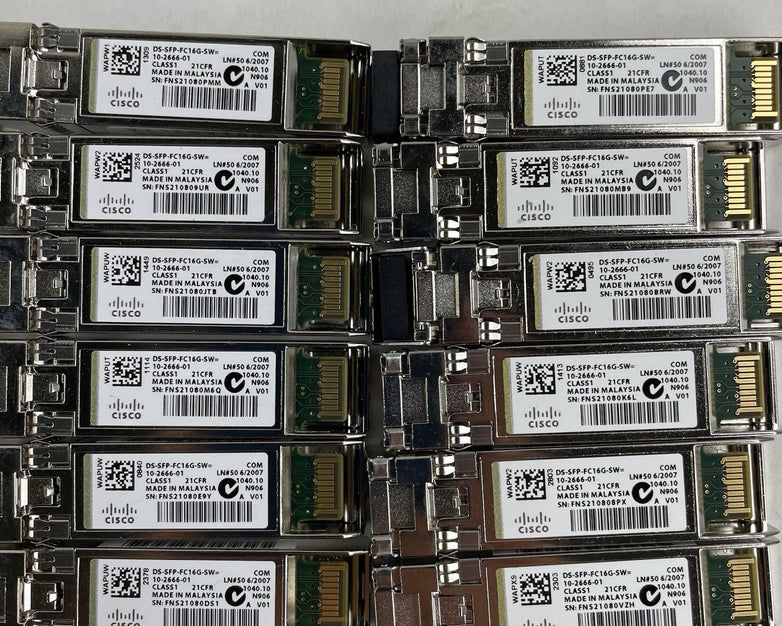 DS-SFP-FC16G-SW Cisco 16 Gbps Fibre Channel SW SFP LC AK 10-2666-01 Lot of 24