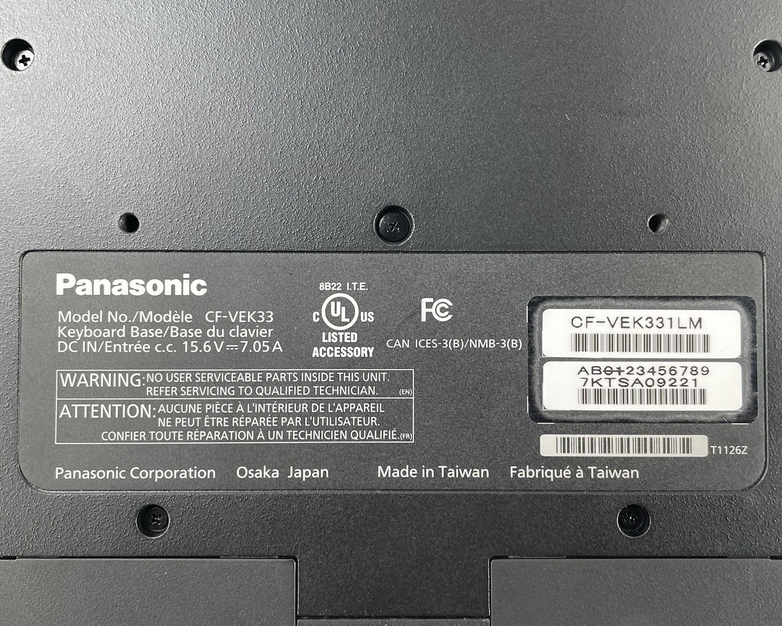 Panasonic CF-33 12" i5-7300U 2.60 GHz 8 GB RAM No SSD/OS/AC - READ