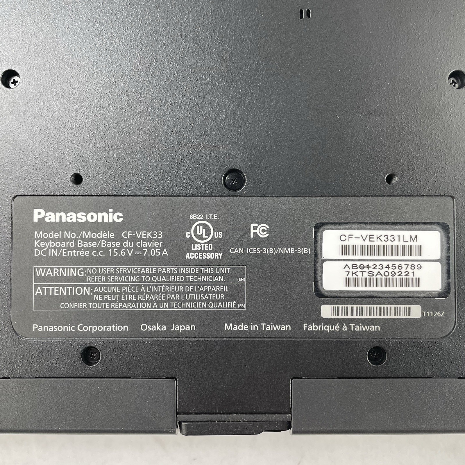 Panasonic CF-33 12" i5-7300U 2.60 GHz 8 GB RAM No SSD/OS/AC - READ20
