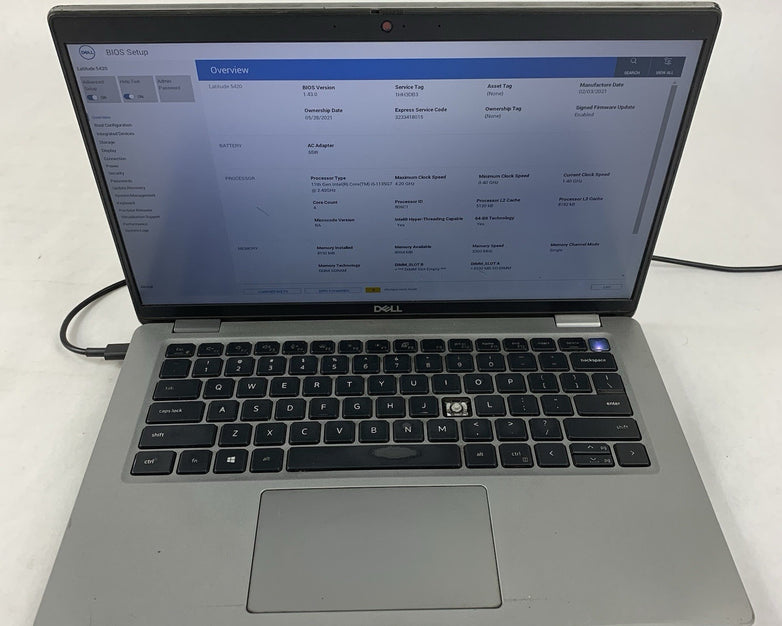 Dell Latitude 5420 14" i5-1135G7 1.40 GHz 8 GB RAM No SSD/OS/AC/BATT/K Key