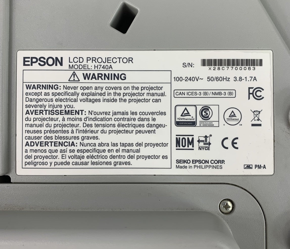 Epson PowerLite 695Wi H740A LCD Lamp Projector 2752 Lamp Hours - No Remote7
