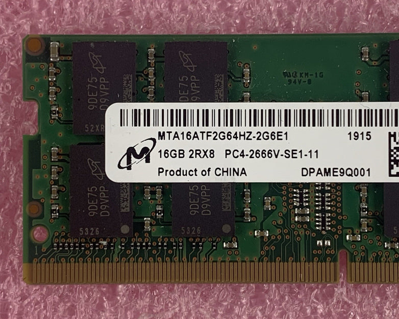 Micron MTA16ATF2G64HZ-2G6E1 16 GB DDR4-2666 PC4-21300 260-Pin Laptop Memory RAM