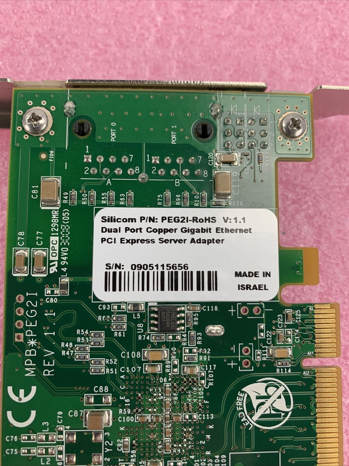 Silicom PEG2I-RoHS Dual Port Copper Gigabit Ethernet PCI Express Server Adapter