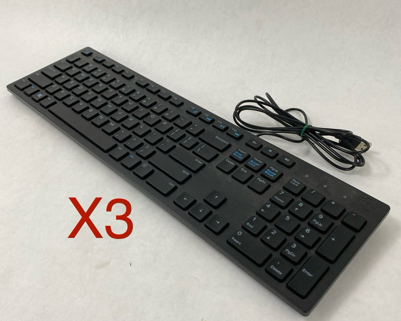 Dell KB216T Keyboard - Tested All Keys Pulled from Used Environment - Lot of 3