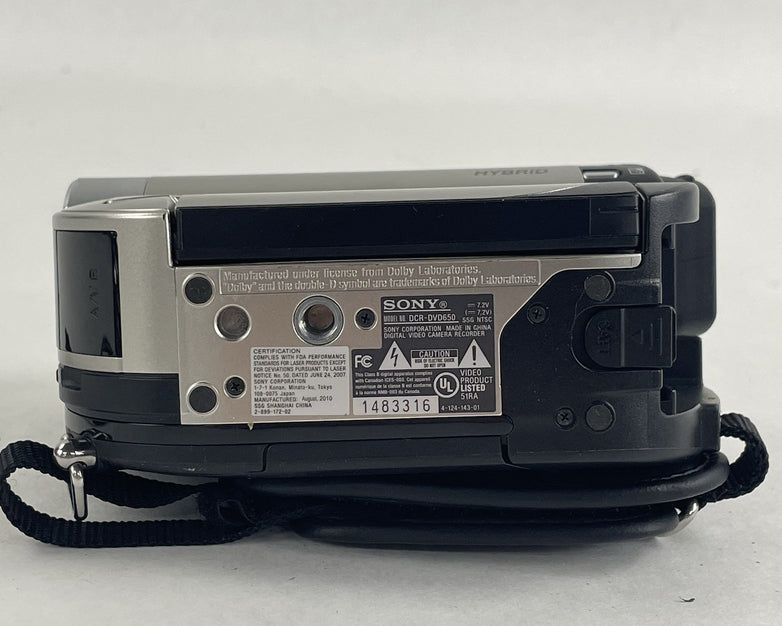 Sony Handycam DCR-DVD650 Camera ONLY Tested & Reset No Power Cord/Battery