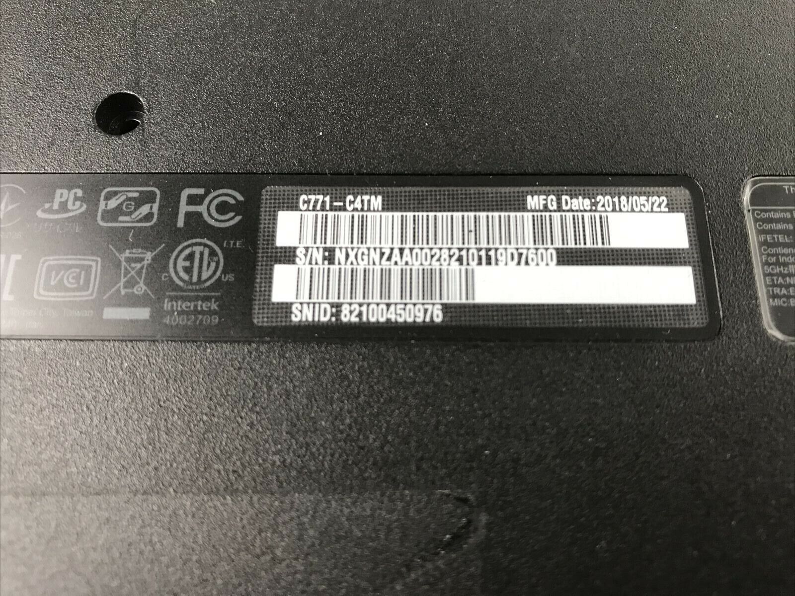 Acer C771 Series Bottom Laptop Cover N17Q6 Lot of (5)