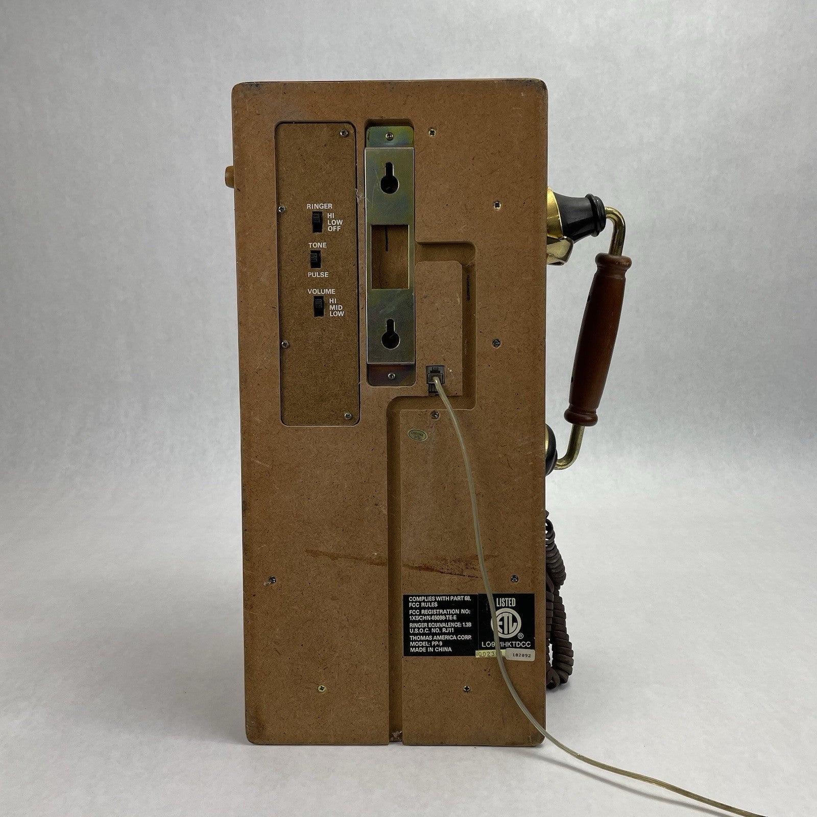 Thomas Collector’s Edition  PP-9 1992 1927 Wooden Wall Telephone Untested