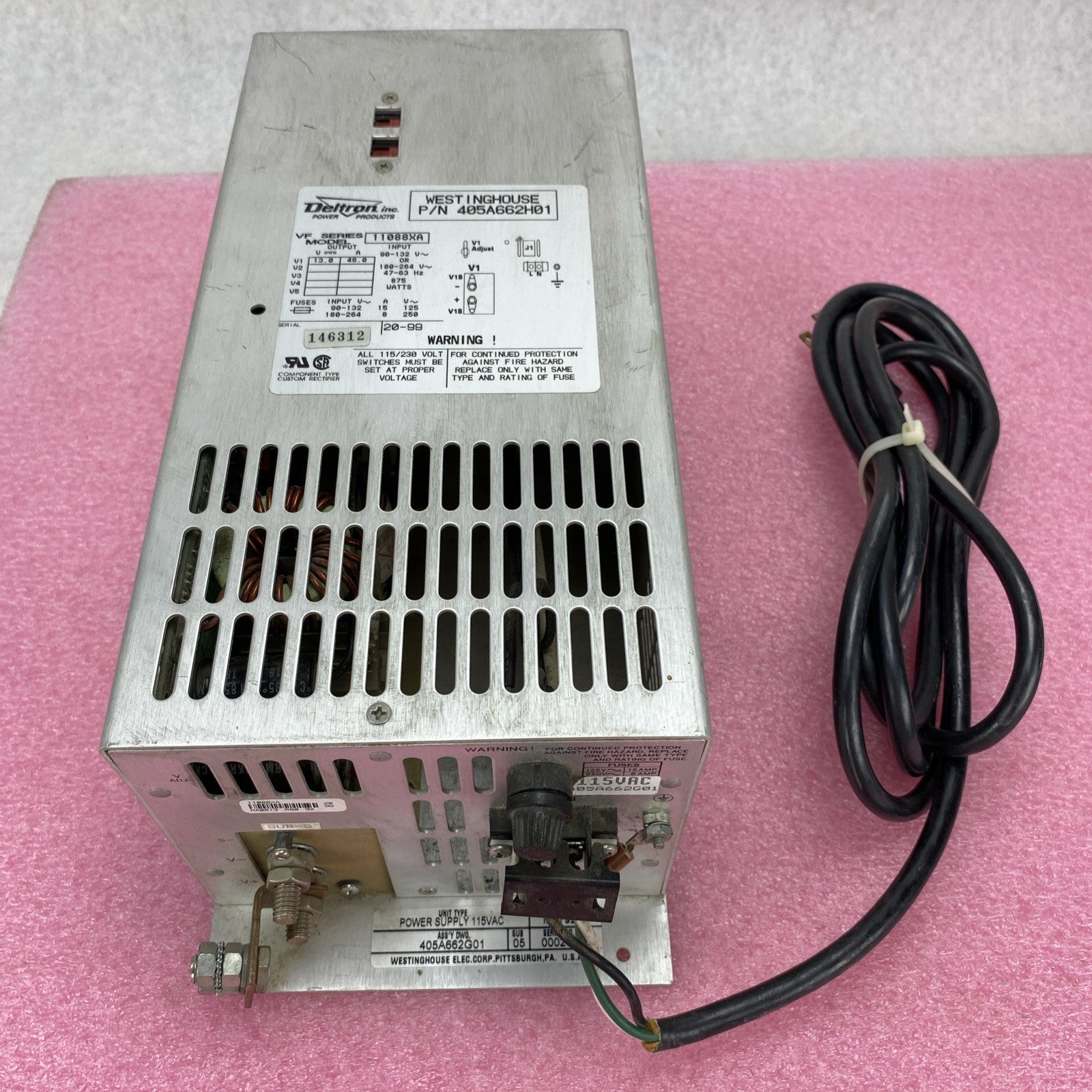 Deltron VF Series 11088XA 13VDC 46A 875W Westinghouse 405A662H01 Power Supply 2
