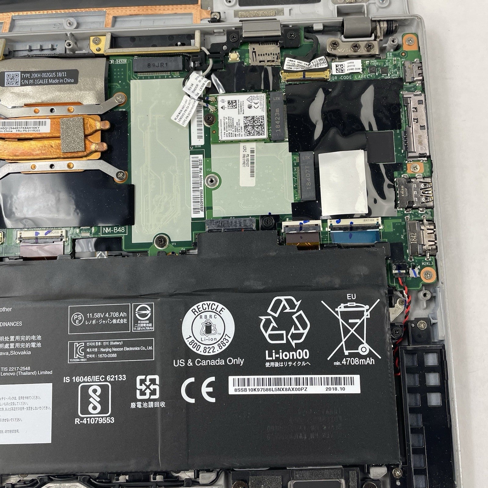 Lenovo ThinkPad X1 Carbon G6 14" i7-8650U 1.90 GHz 16 GB RAM No SSD/OS/AC18