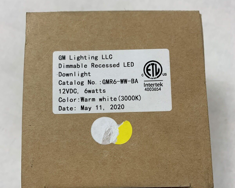 Lot of 2 GM Lighting GMR6-WW-BA Warm White Dimmable LED 3000K