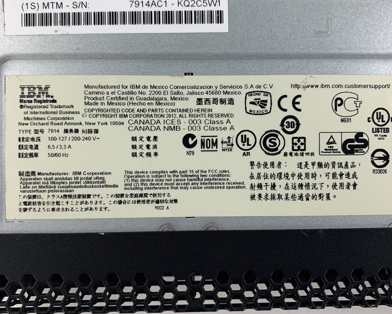 IBM System X3550 M4 Server 1x Xeon E5-2620 2.6 GHz 32 GB Ram No OS No HDD