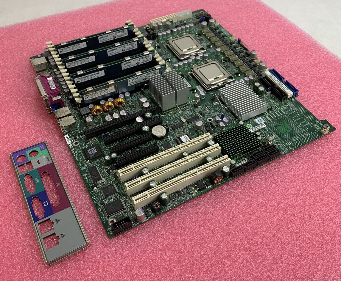 Supermicro X7DBE+ Motherboard 2x Intel Xeon 5140 2.33GHz 4GB RAM w/ Shield