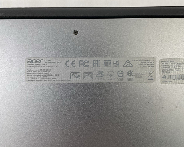Acer Chromebook 14 CB3-431 14" Celeron N3160 1.60 GHz 4 GB RAM 16 GB HDD No AC