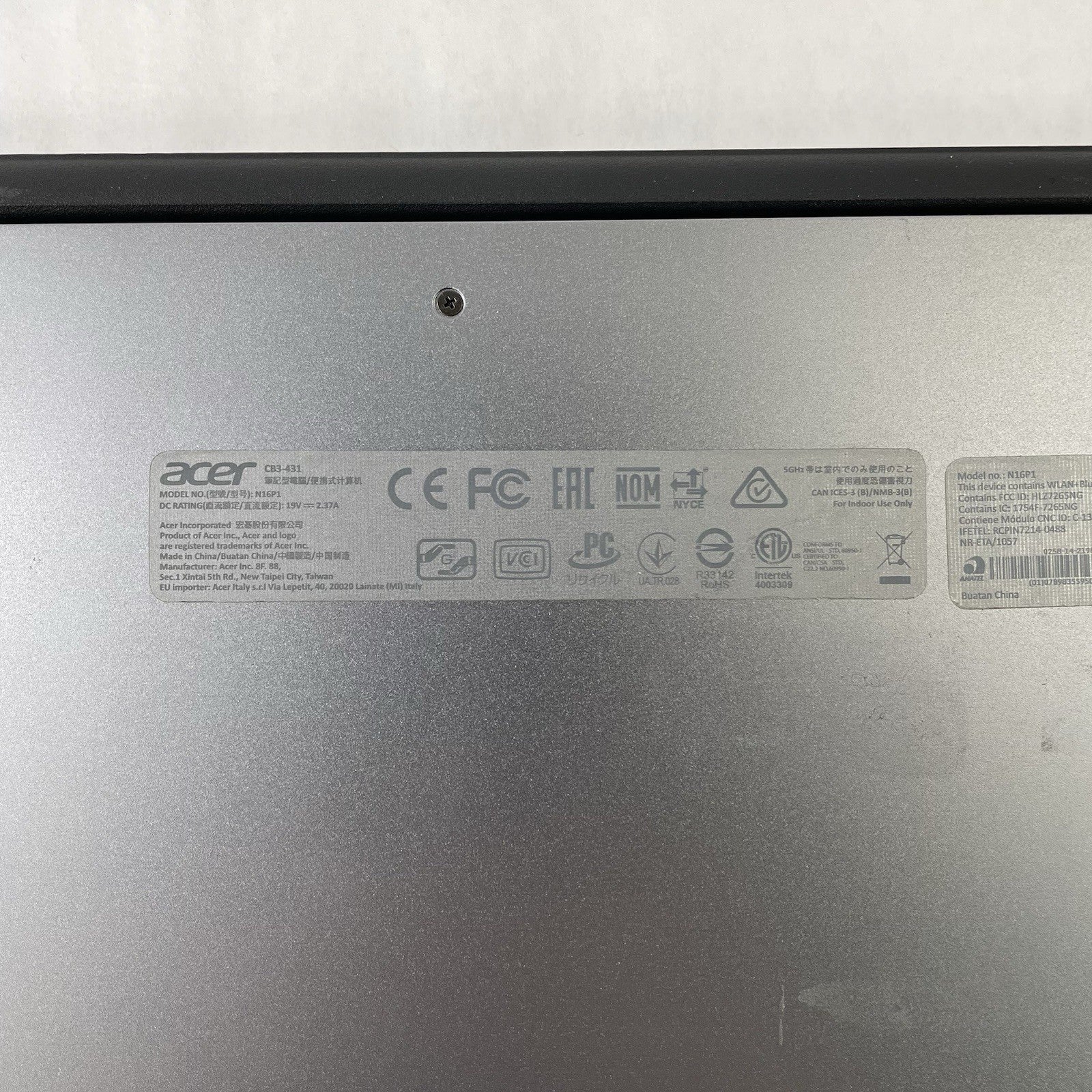 Acer Chromebook 14 CB3-431 14" Celeron N3160 1.60 GHz 4 GB RAM 16 GB HDD No AC14