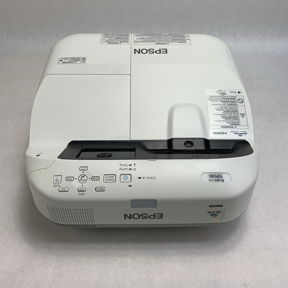 Epson H599A BrightLink 595Wi LCD Lamp Projector 1800 Lamp Hours - No Remote3