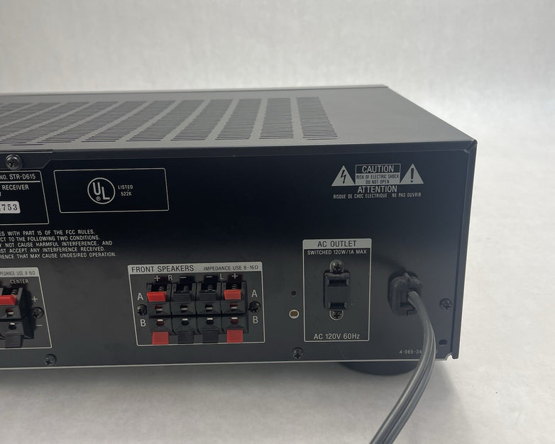 Sony STR-DE615 5.1 A/V Receiver 100W Dolby Digital DTS AM/FM Digital Tuner