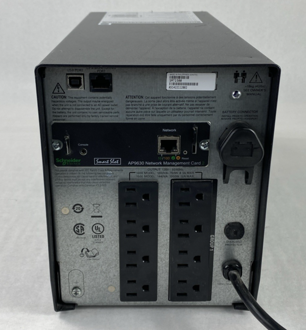 APC Smart-UPS 1500 SMT1500 Uninterruptible Power Supply No Battery Tested