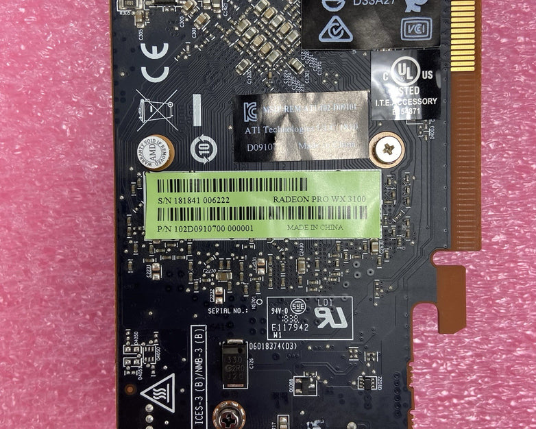 Radeon Pro WX 3100 PCIe x16 4GB GDDR5 Full Height Graphics Card 190-D09187-00_02