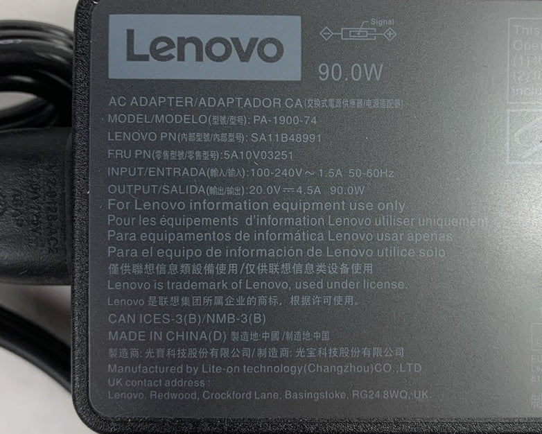 Lenovo PA-1900-74 90W 20V 4.5A Laptop AC Adapter Yellow Square Tip (Lot of 5)