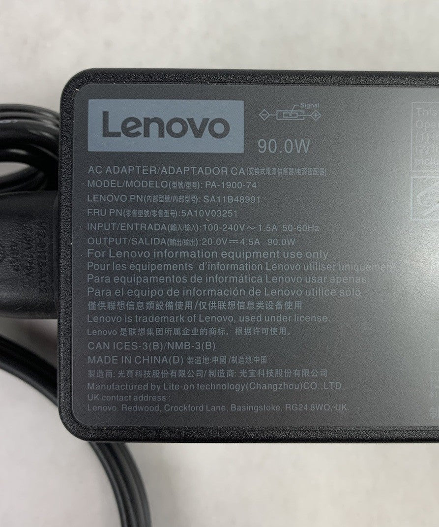 Lenovo PA-1900-74 90W 20V 4.5A Laptop AC Adapter Yellow Square Tip (Lot of 5)