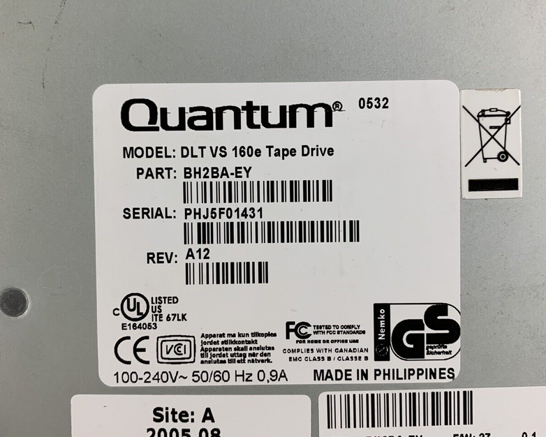 Quantum Tape Drive DLT-VS160 VS160e 160 GB BH2BA-EY Power Tested & Loads Tapes