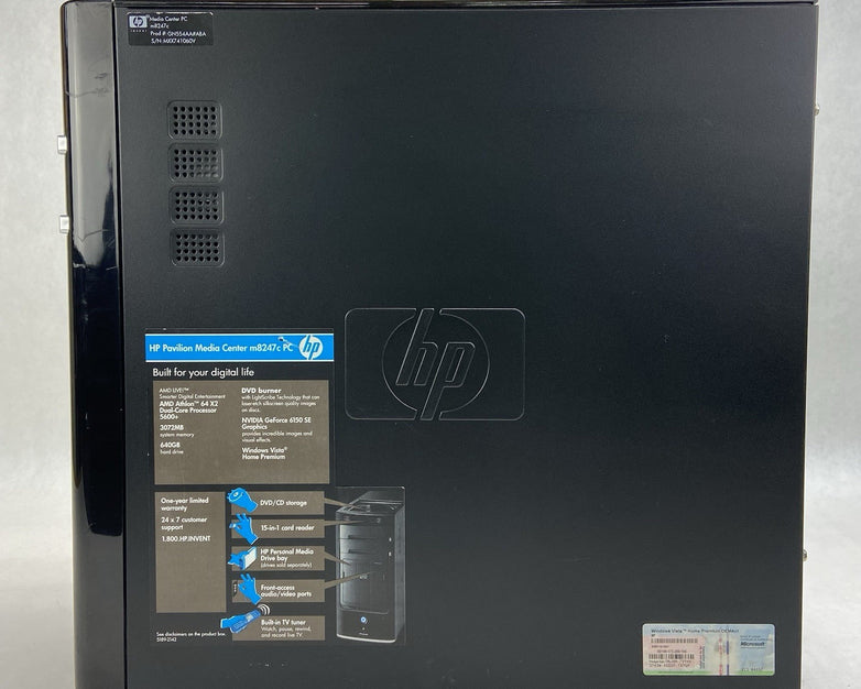 HP Media Center M8247C MT AMD Athlon 64 x2 Dual 2.81GHz 3GB RAM No HDD/OS