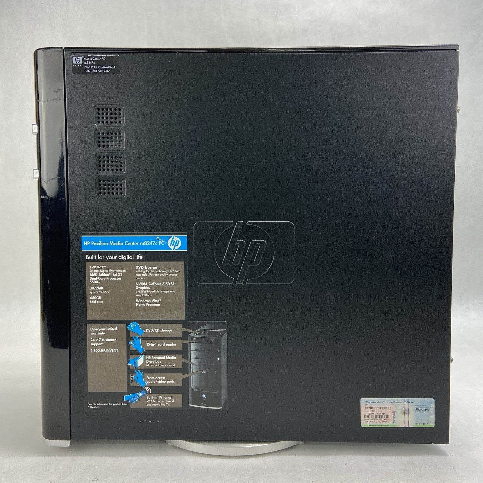 HP Media Center M8247C MT AMD Athlon 64 x2 Dual 2.81GHz 3GB RAM No HDD/OS4