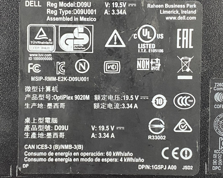 Dell OptiPlex 9020M Micro Intel Core i5-4670T 2.3GHz 8GB RAM No HDD OS AC READ