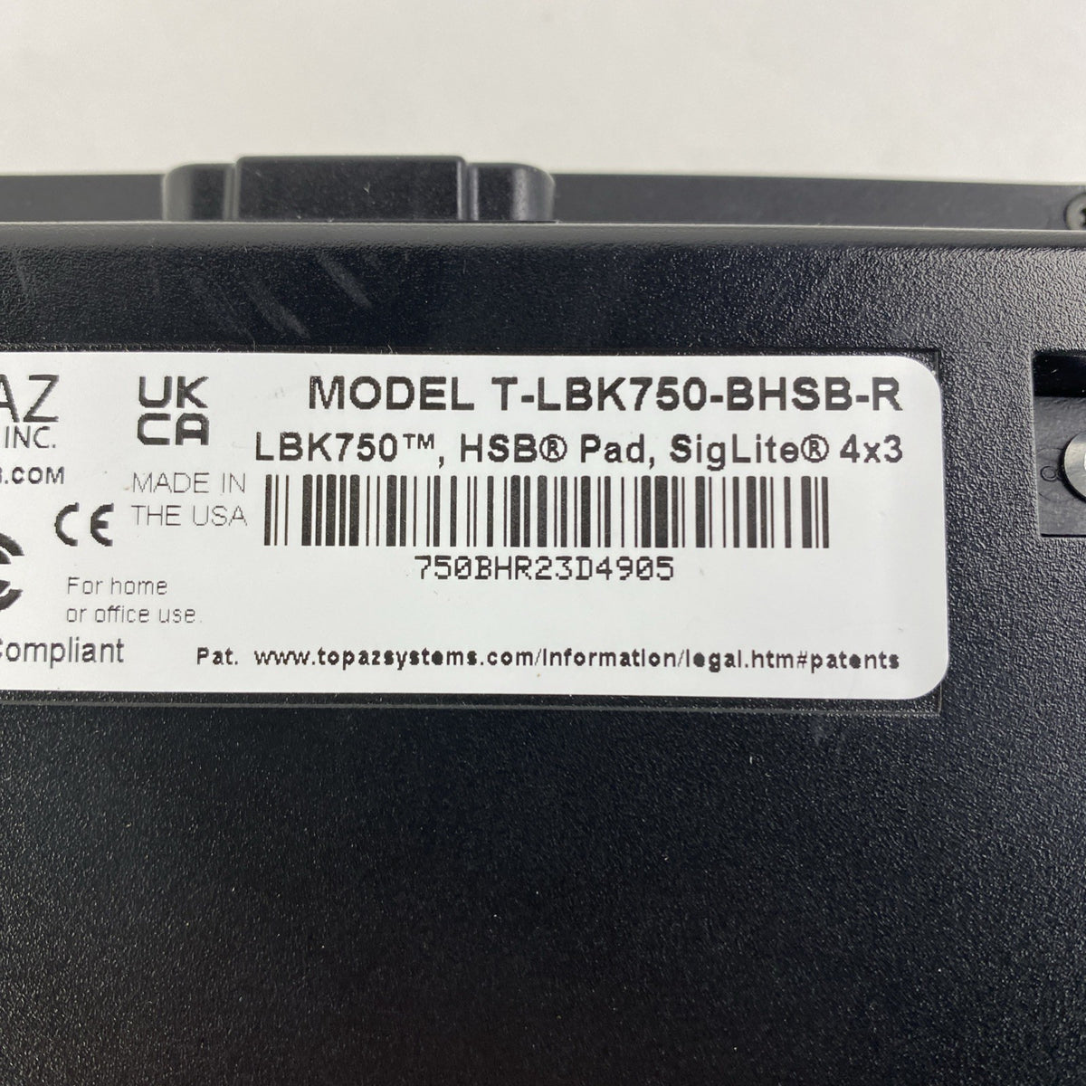 Topaz T-LBK750-BHSB-R HSB Signature Pad - Tested6