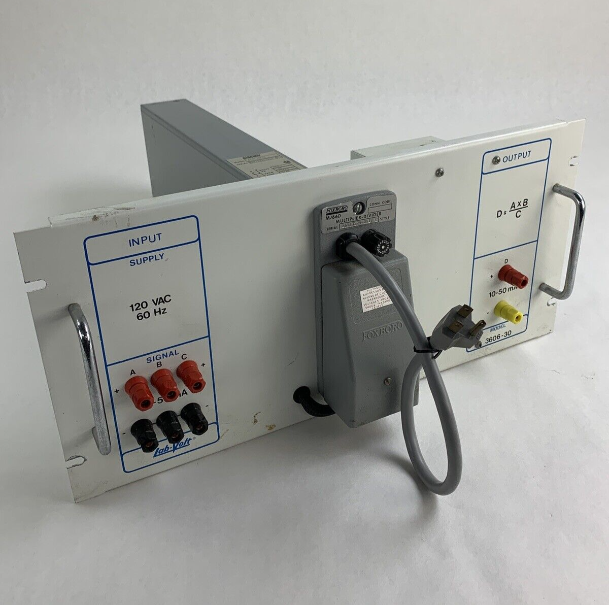 Lab-Volt 3606-30 Industrial Multiplier Divider D=AxB/C 120 VAC 60 Hz Untested