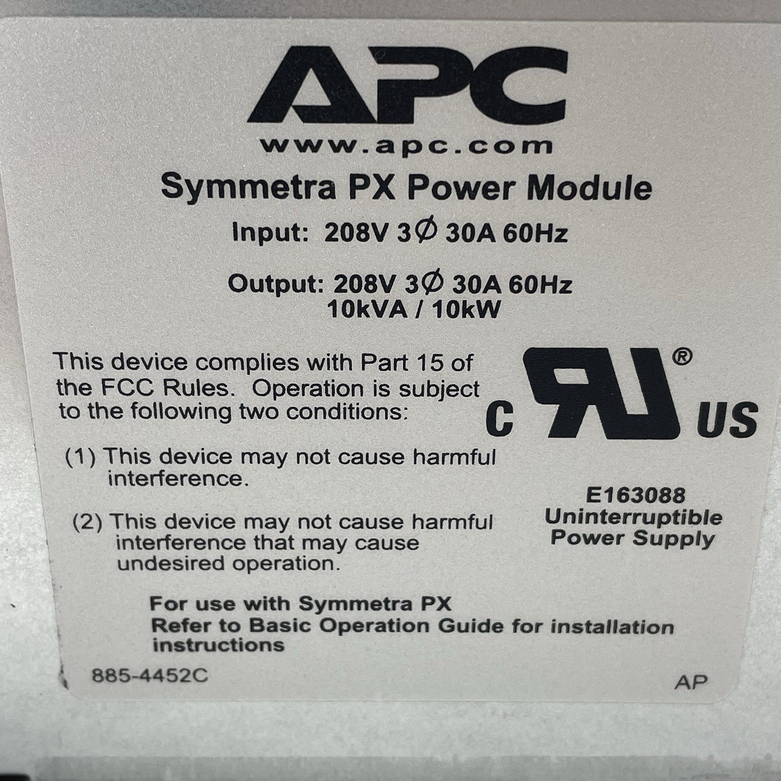 APC  Symmetra PX 10KW Power Module