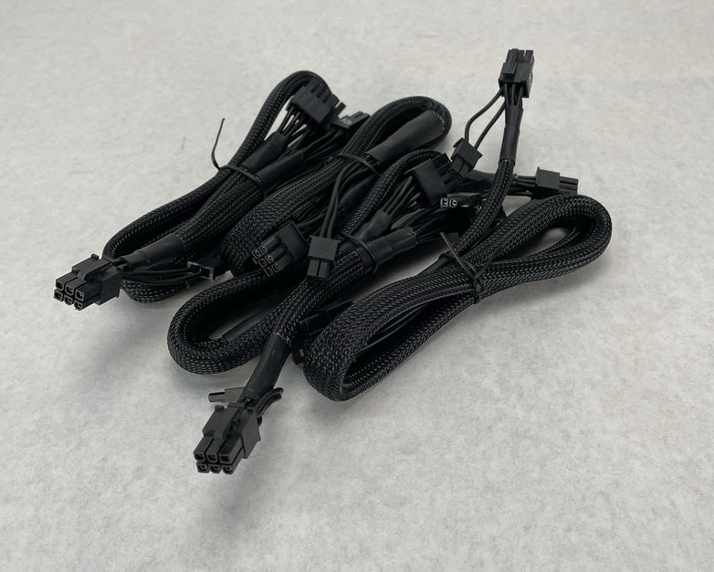 PCI-E 8-pin to 2x 6+2-pin (6-pin/8-pin) Power Splitter Cable PCIE Lot of 4