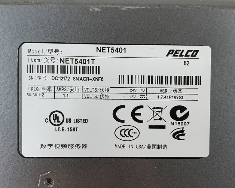 Pelco NET5401T 1-Channel Video Encoder