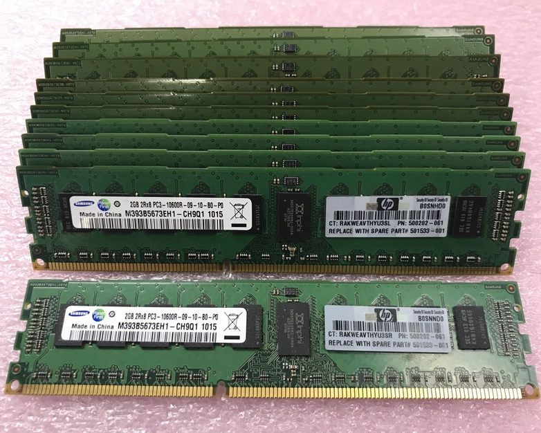 Samsung 30GB Kit 15x2GB PC3-10600R-09-10-B0-P0 DDR3 Server RAM M393B5673EH1