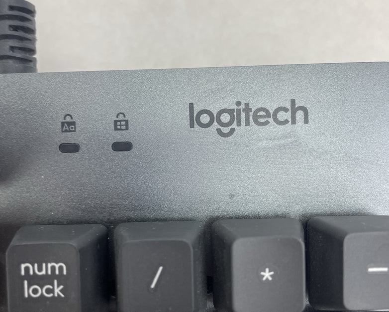 Logitech K840 Mechanical Keyboard Silver wired Tested Corded