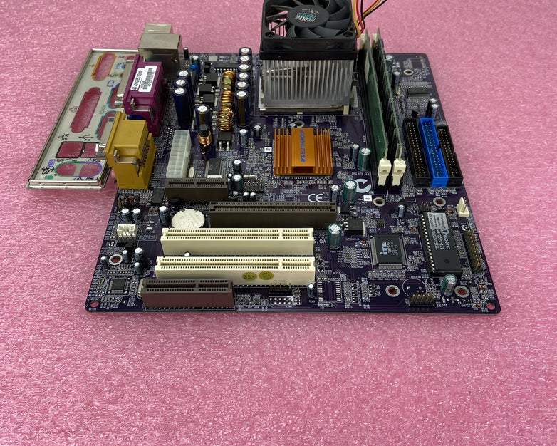 ECS SIS-730 Motherboard AMD Duron 1.3GHz 384MB RAM w/Shield Purple MB
