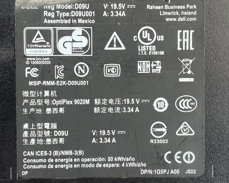 Dell OptiPlex 9020M Micro Intel Core i5-4590T 2GHz 8GB RAM No HDD OS AC