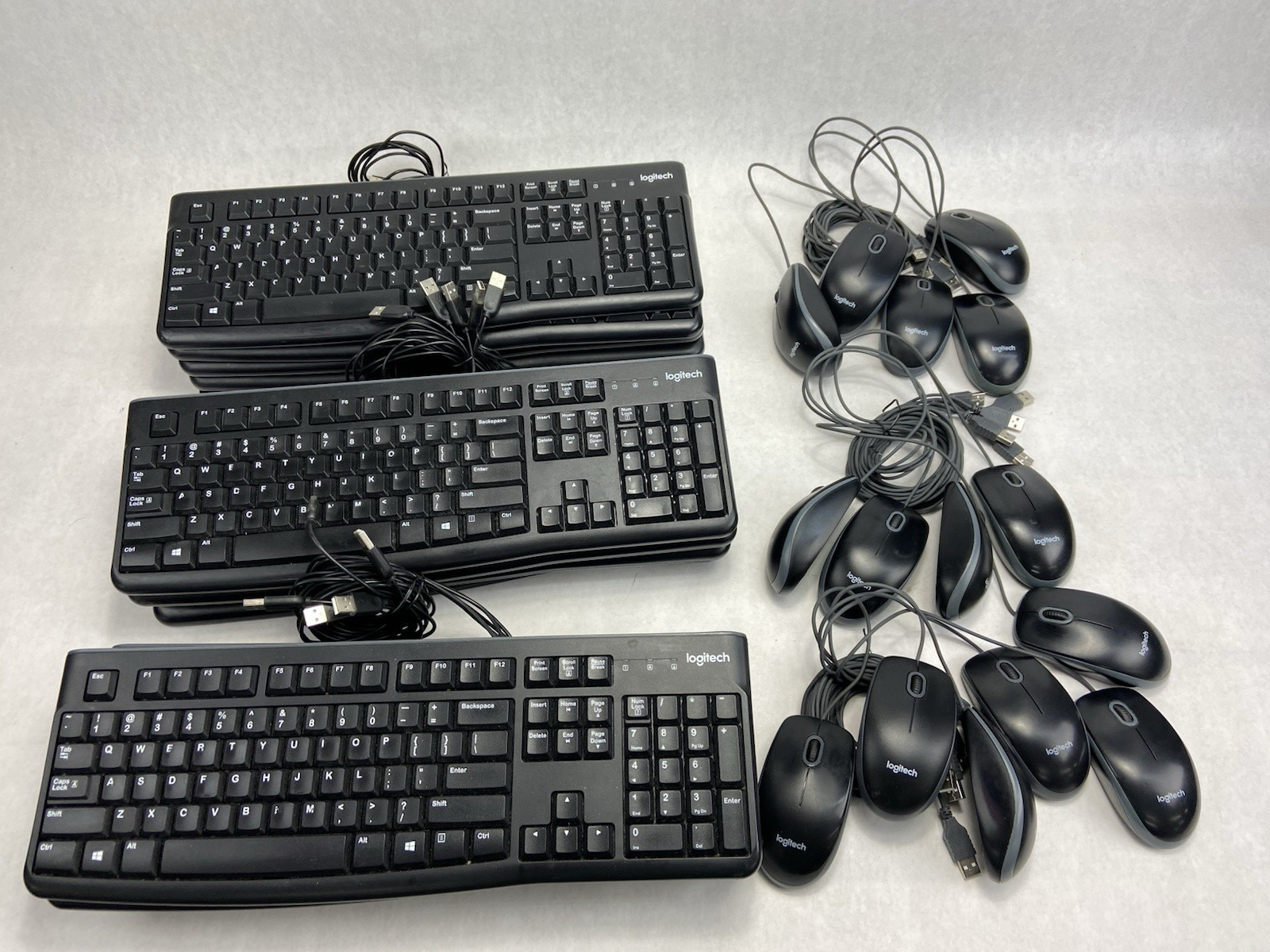 Logitech MK120 Wired Keyboard and Mouse Combo Lot of 15